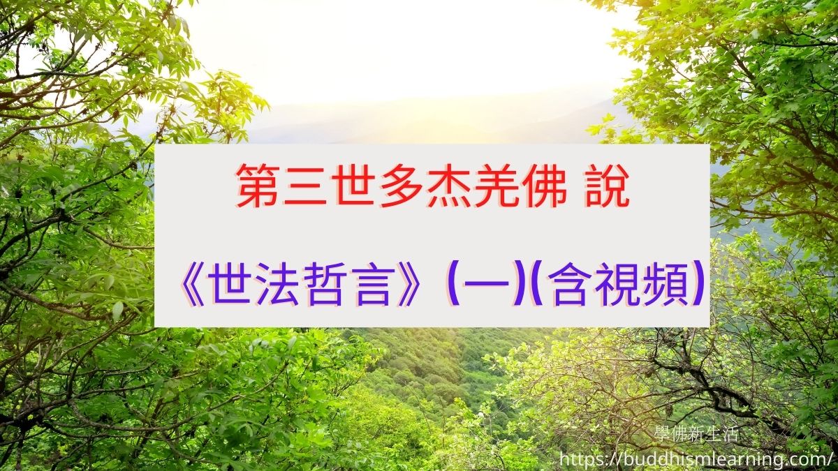 第三世多杰羌佛 說《世法哲言》