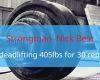 Strongman – Nick Best deadlifting 405lbs for 30 reps