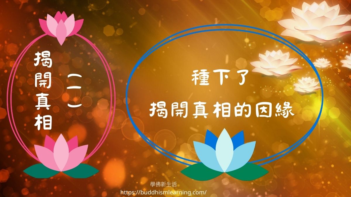 揭開真相（一）：種下了揭開真相的因緣